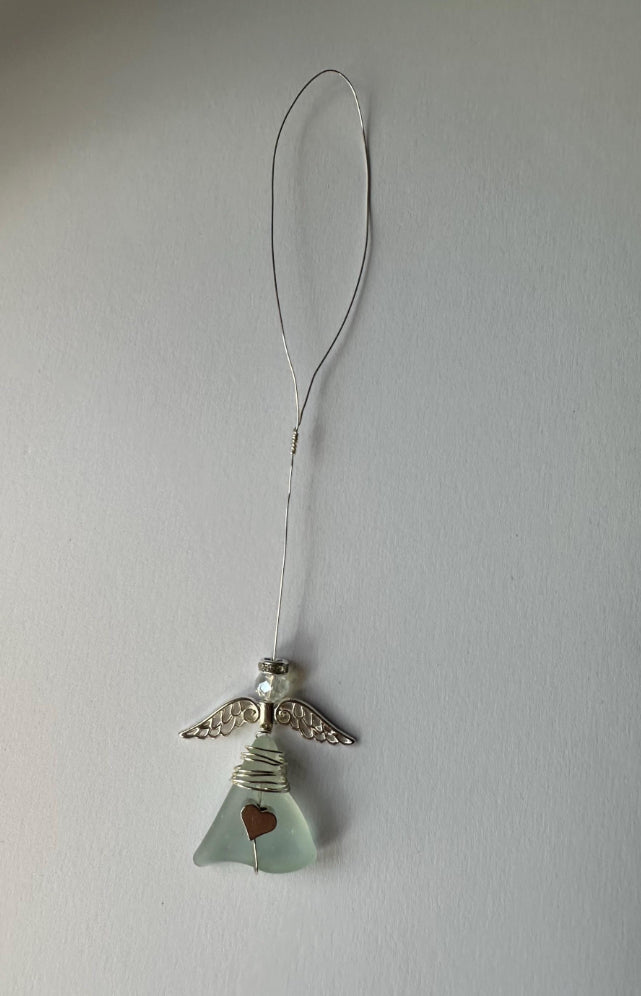Sea glass angel decoration