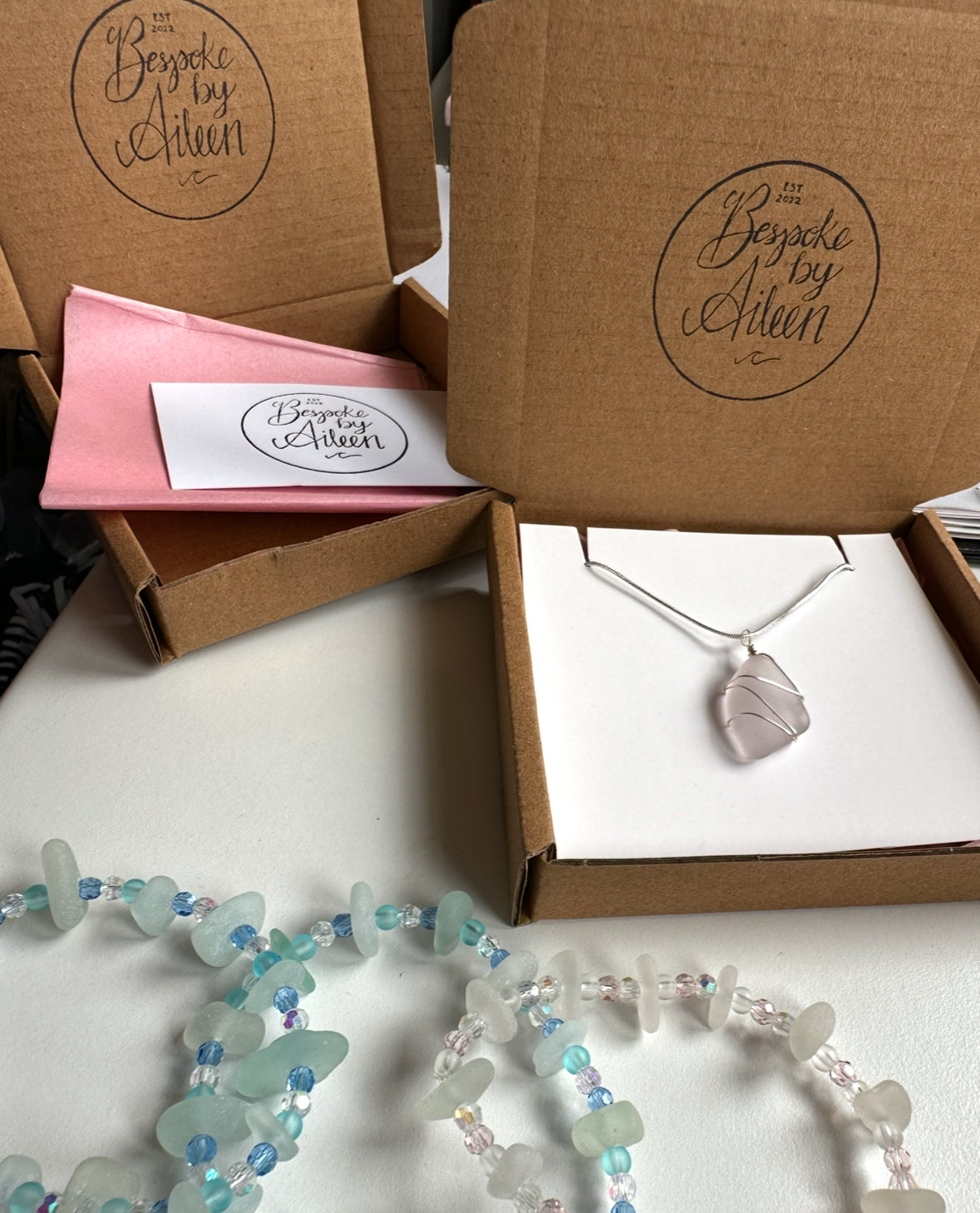 Sea glass Sterling silver necklaces - Ready to ship