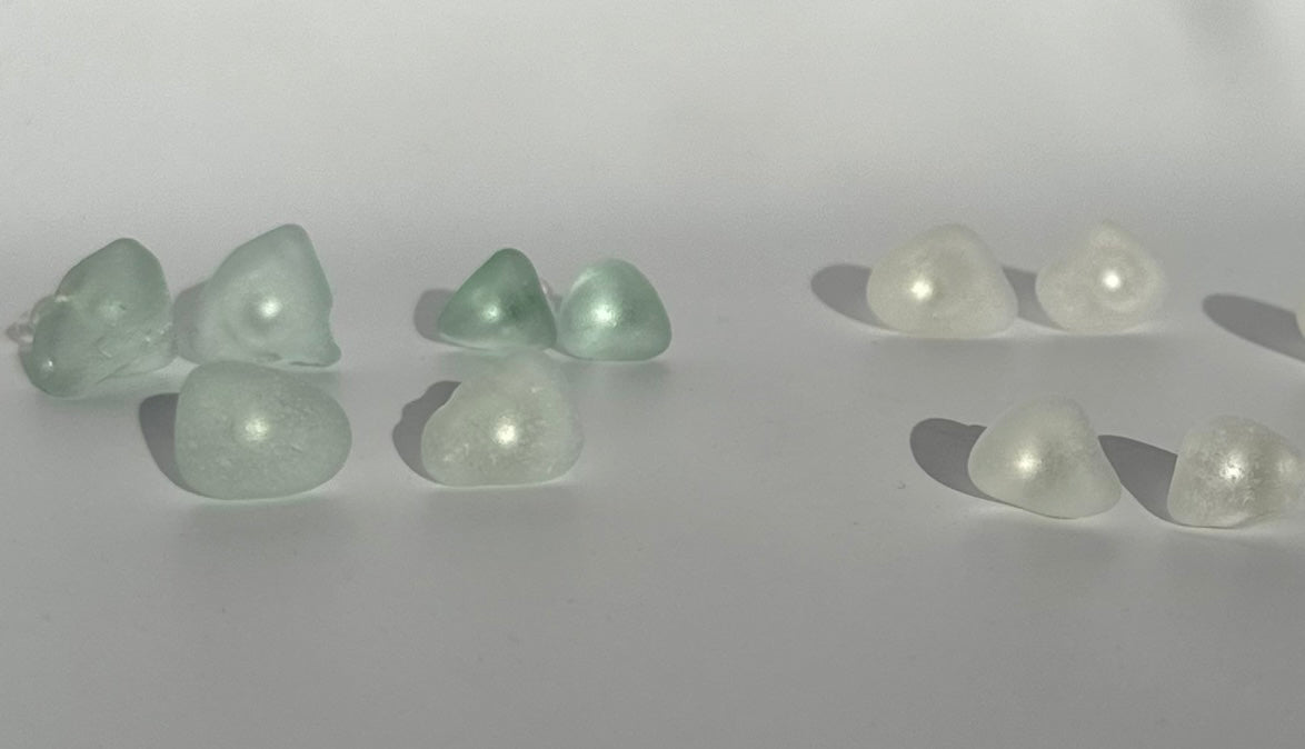 Scottish sea glass studs - sterling silver stud earrings - BespokeByAileen
