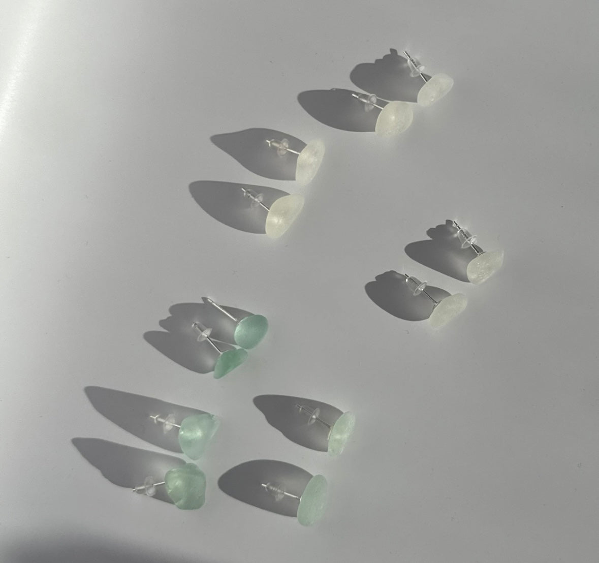 Scottish sea glass studs - sterling silver stud earrings - BespokeByAileen