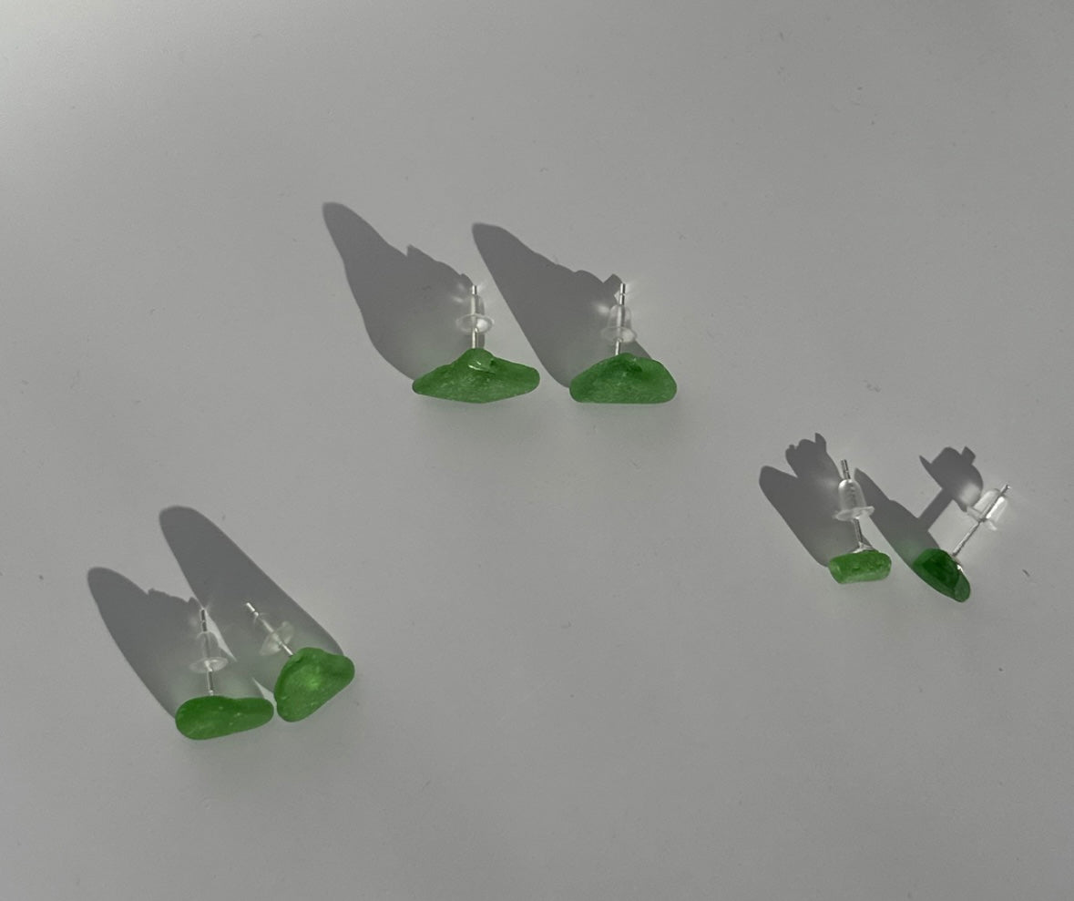 Scottish sea glass studs - sterling silver stud earrings - BespokeByAileen