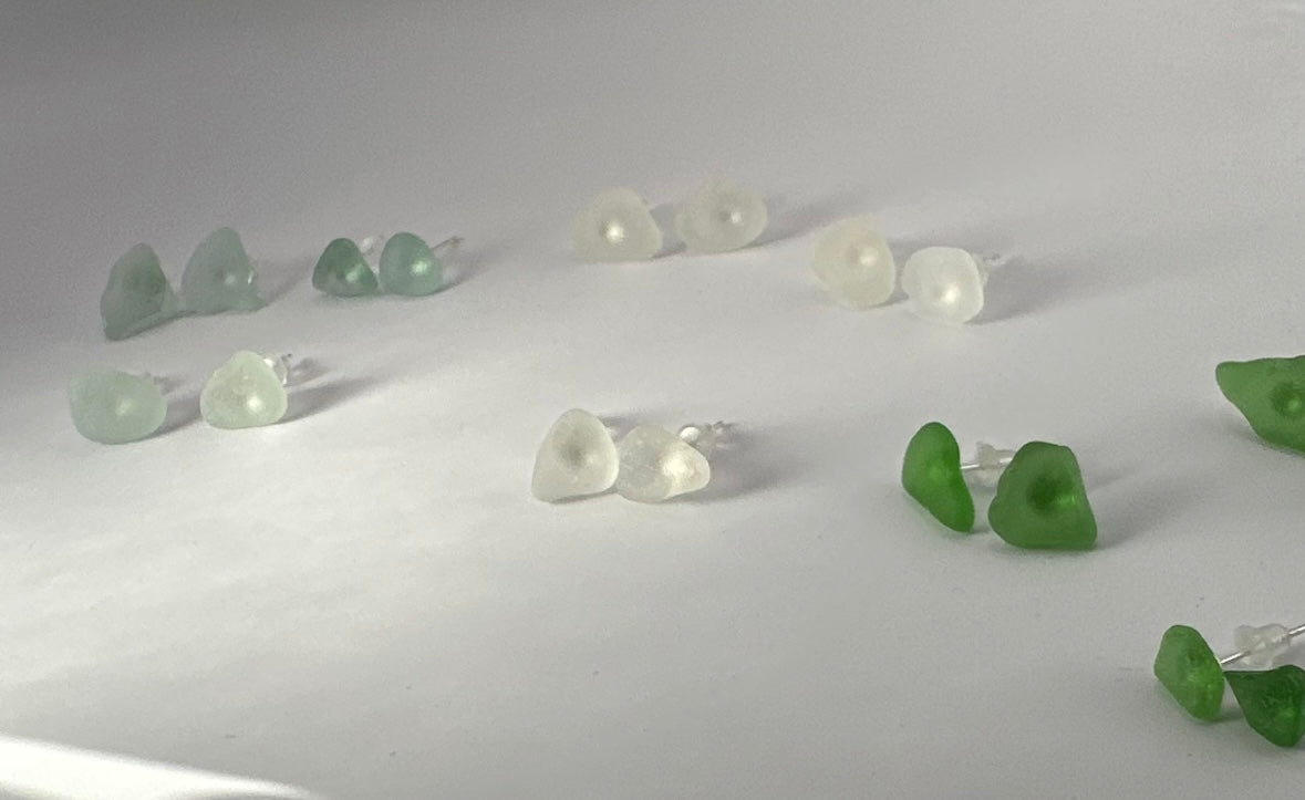 Scottish sea glass studs - sterling silver stud earrings - BespokeByAileen