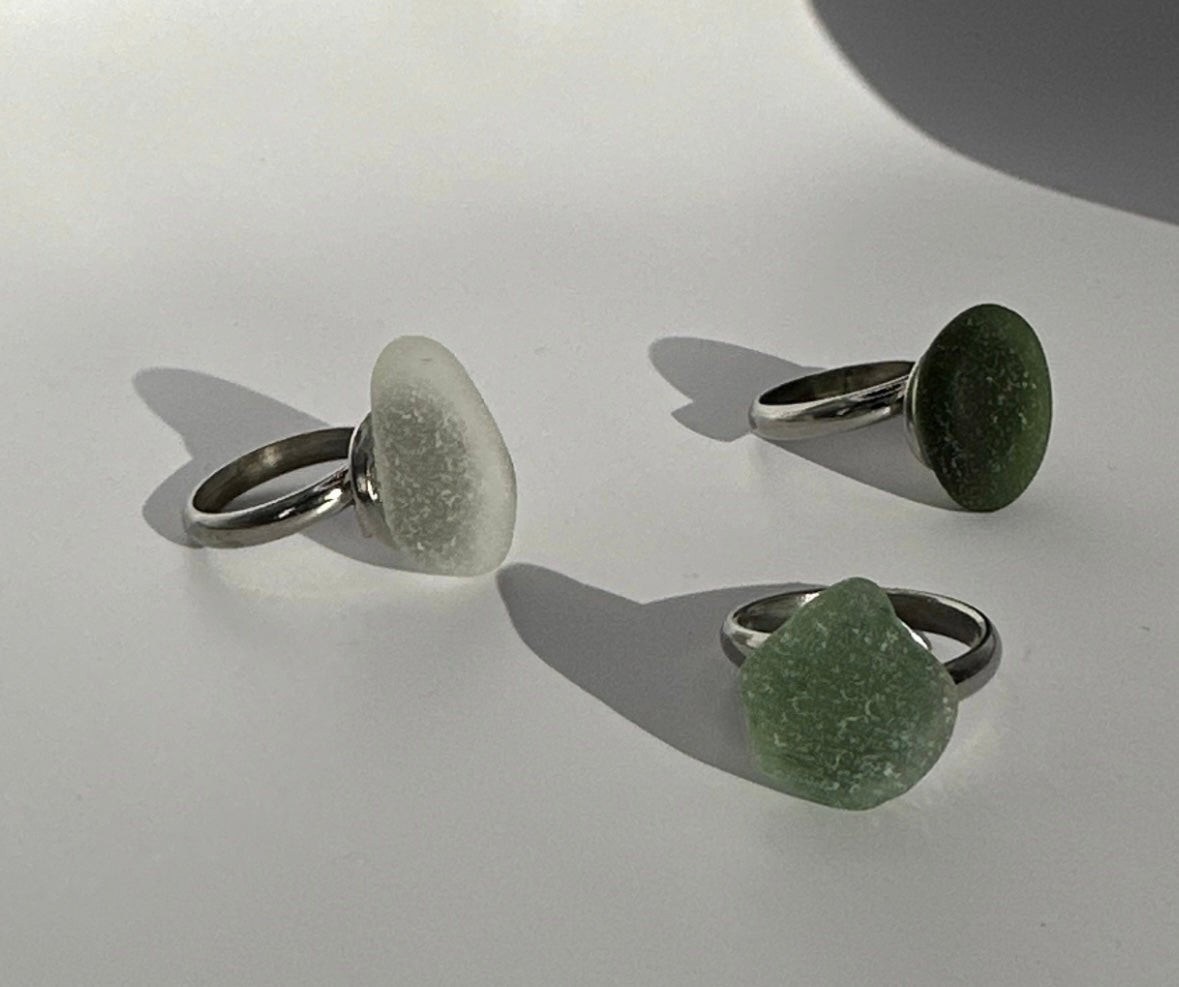 Sea glass adjustable ring - BespokeByAileen