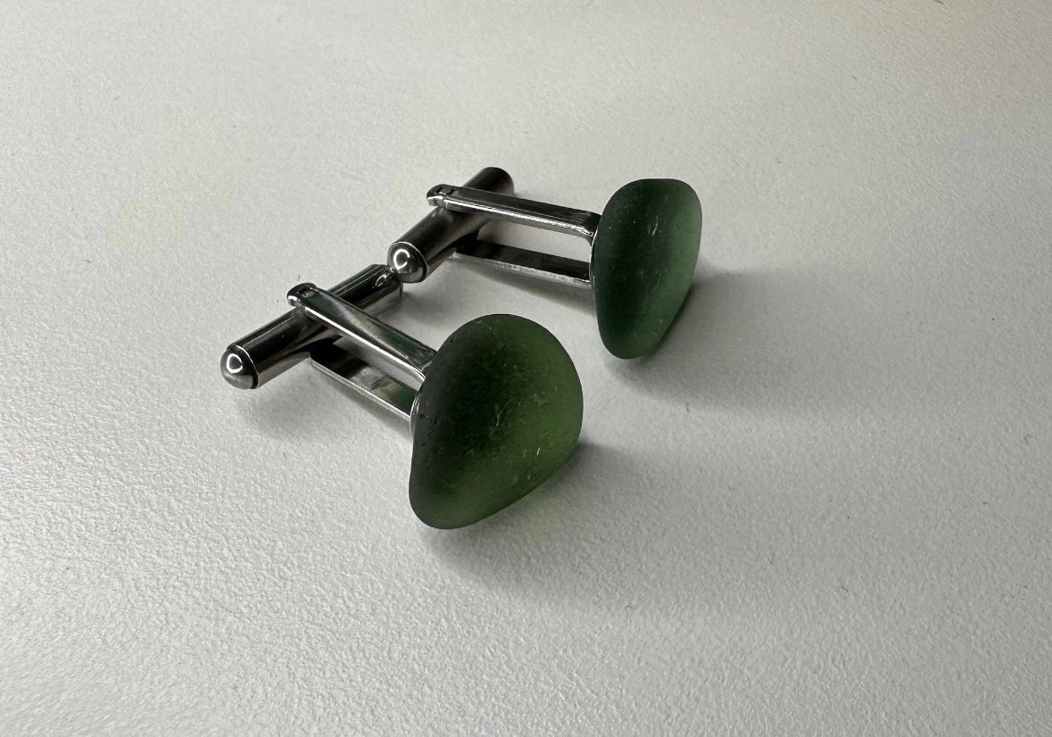 Sea glass cufflinks - BespokeByAileen