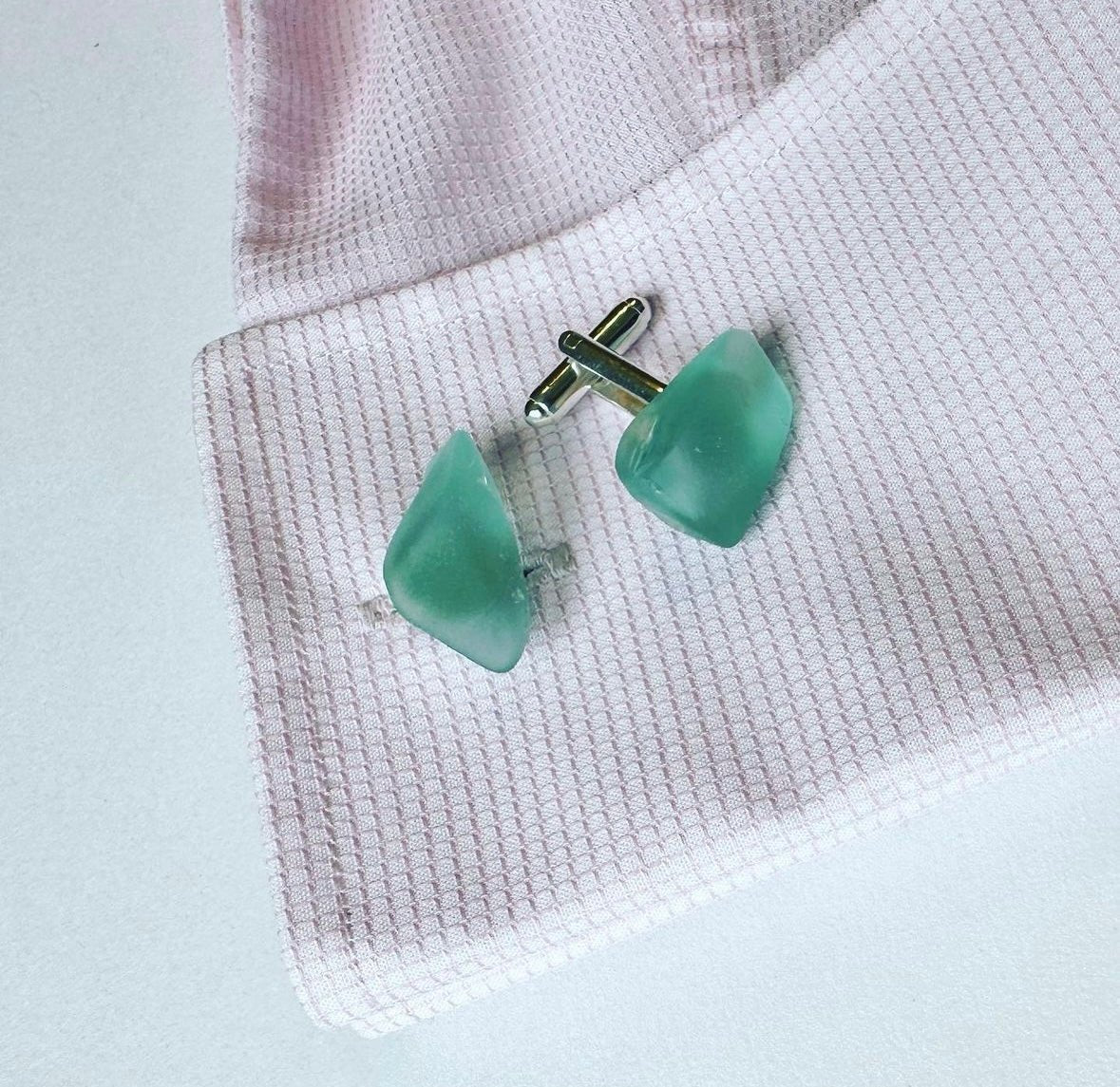 Sea glass cufflinks - BespokeByAileen