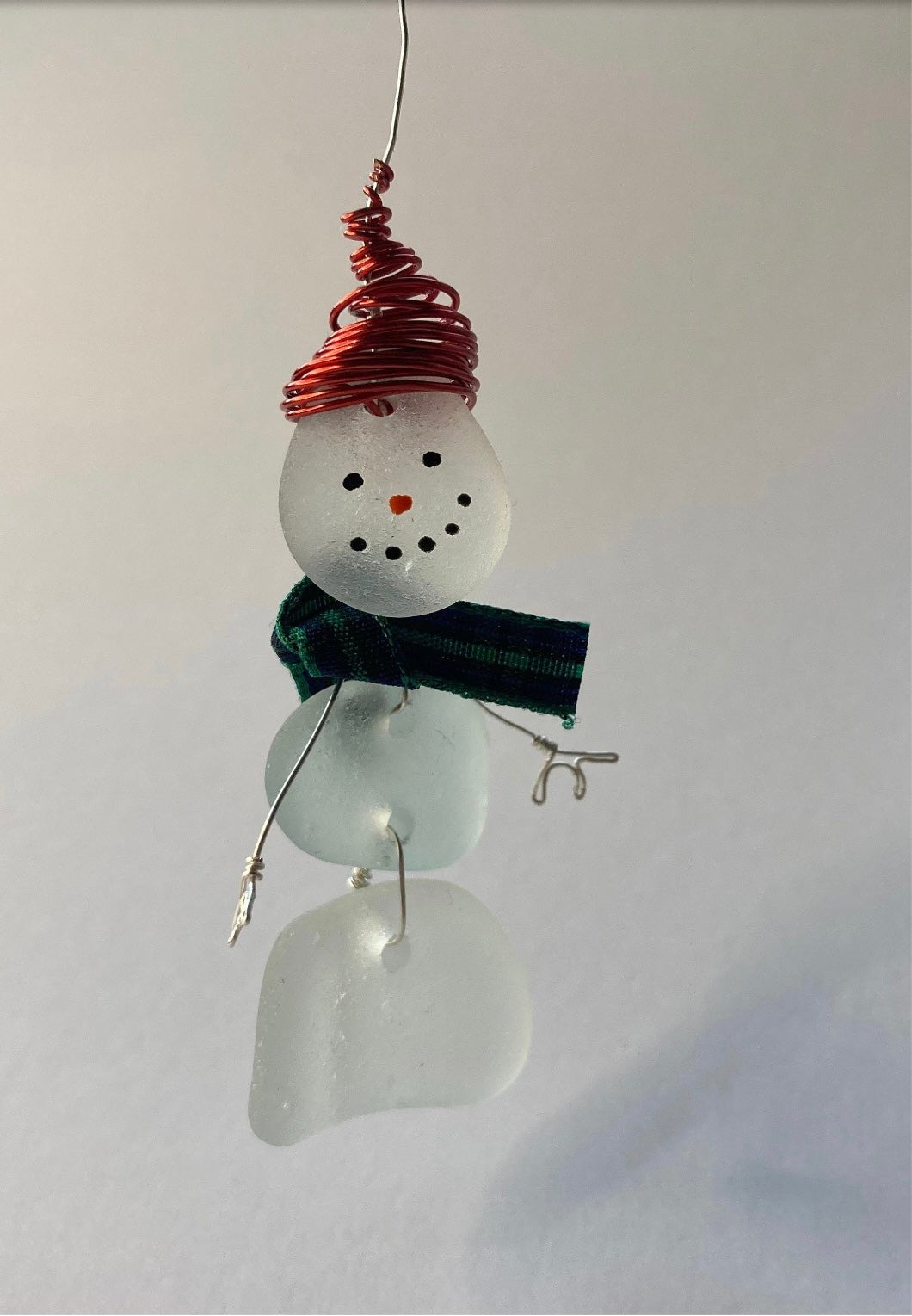 Seaglass snowman Christmas decoration - BespokeByAileen