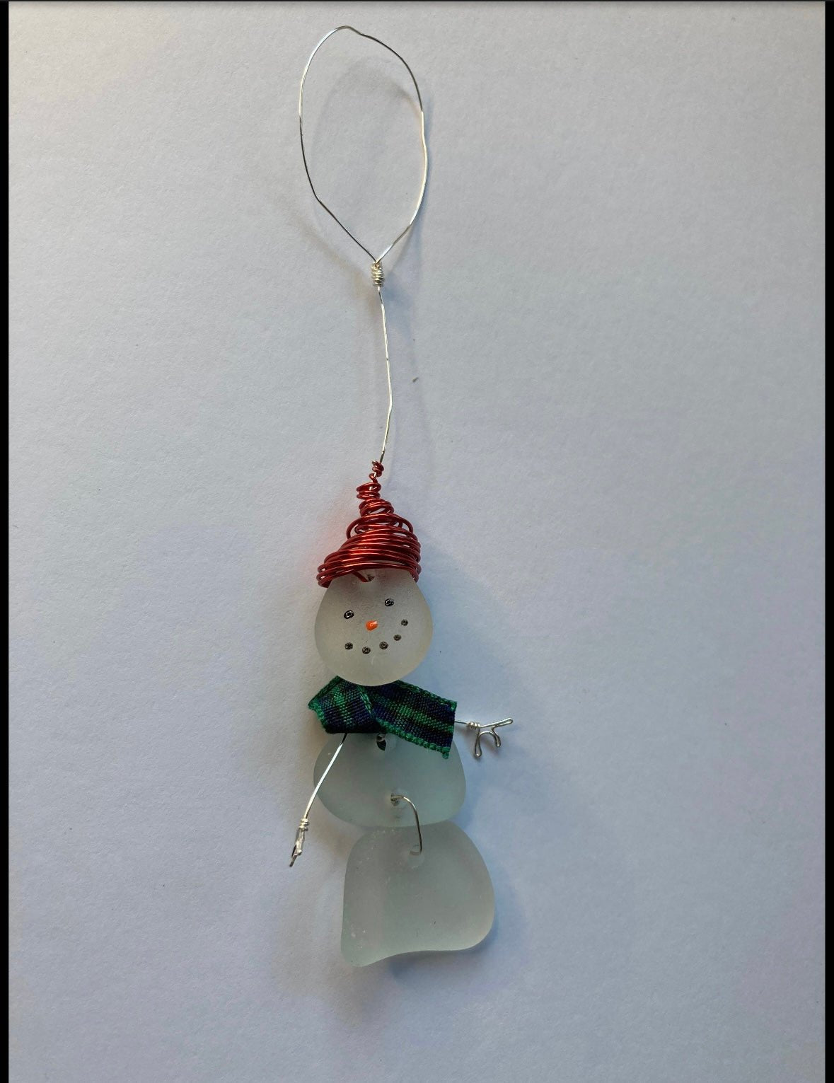 Seaglass snowman Christmas decoration - BespokeByAileen
