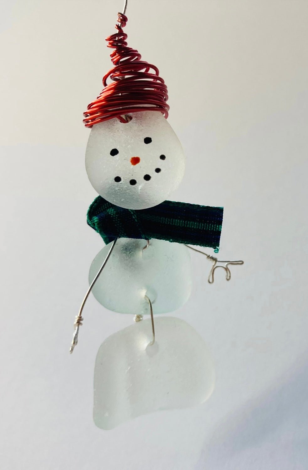 Seaglass snowman Christmas decoration - BespokeByAileen