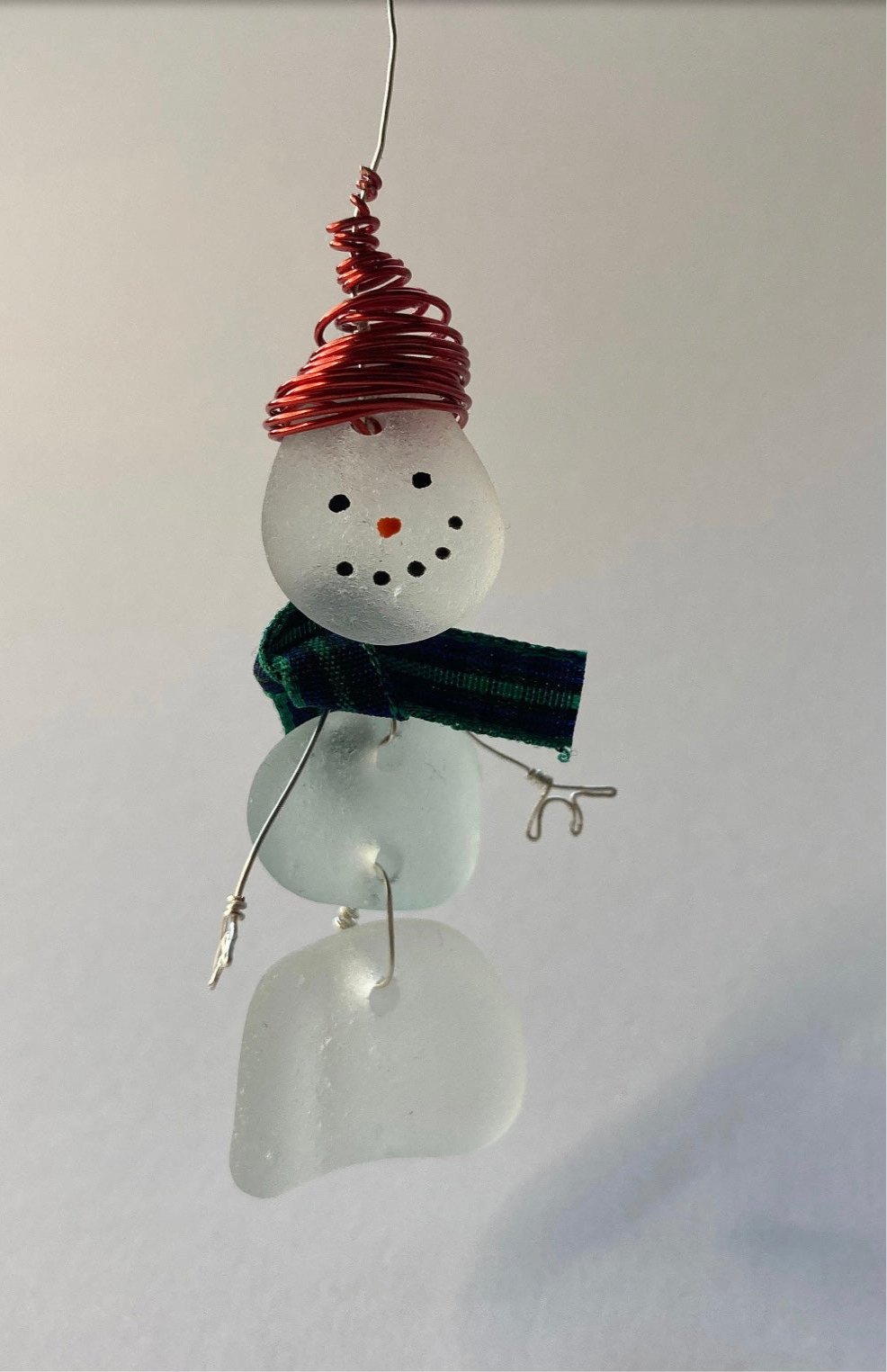 Seaglass snowman Christmas decoration - BespokeByAileen