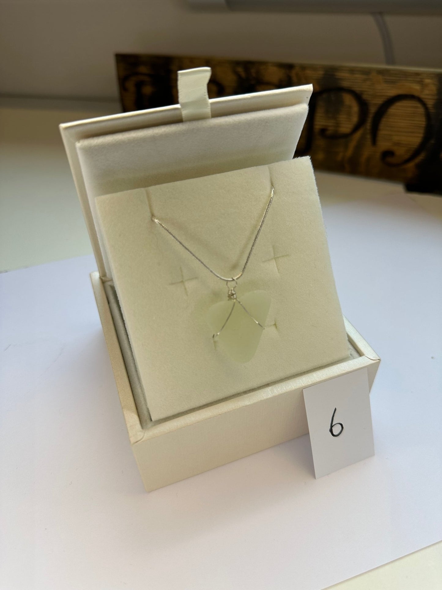 Seaglass & Sterling Silver love heart necklace - BespokeByAileen