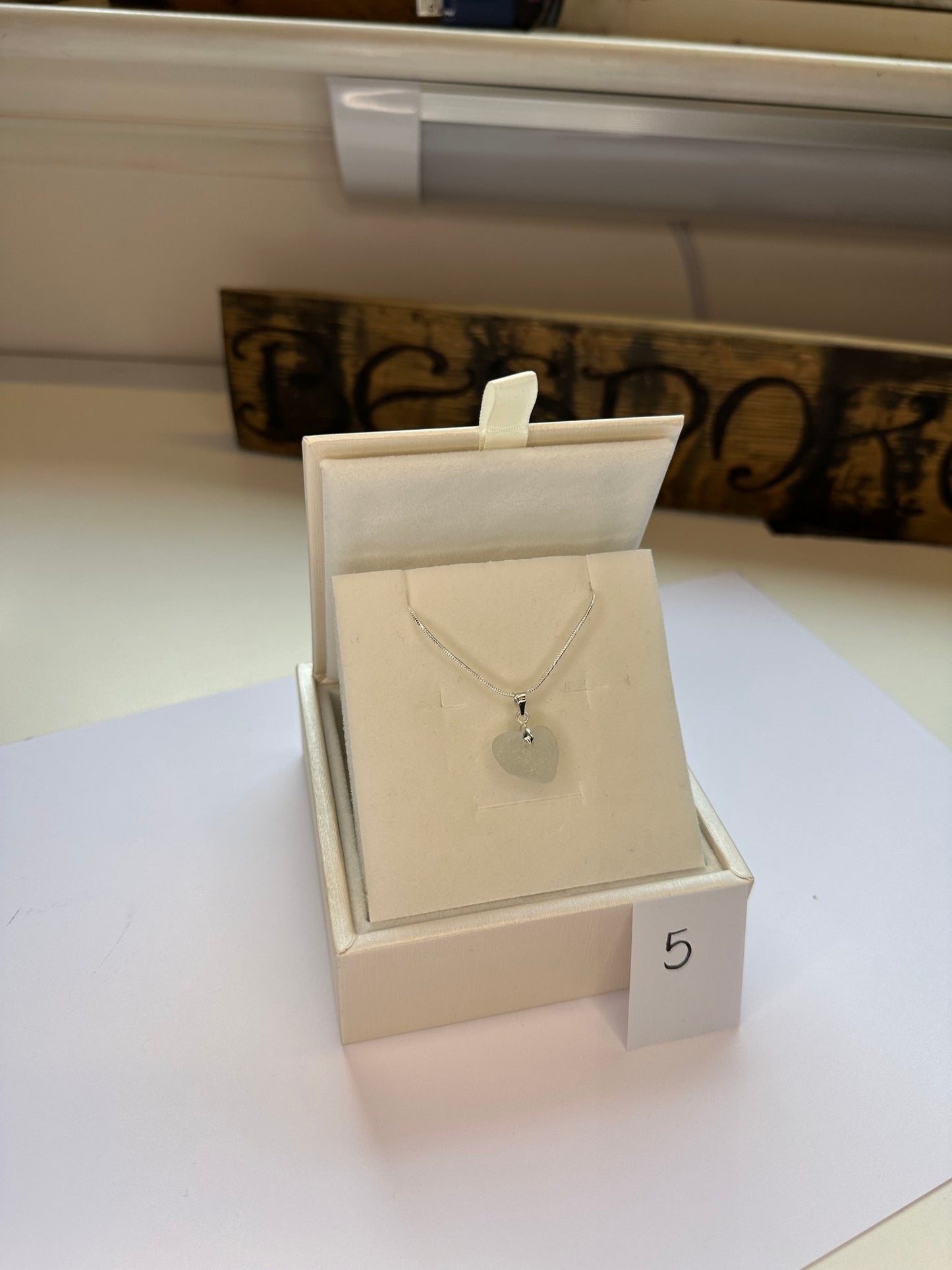 Seaglass & Sterling Silver love heart necklace - BespokeByAileen