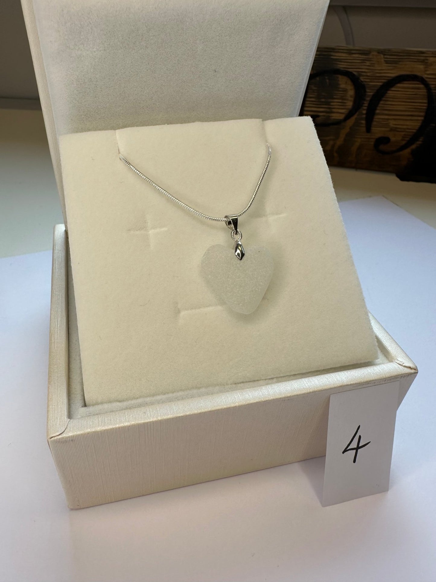 Seaglass & Sterling Silver love heart necklace - BespokeByAileen
