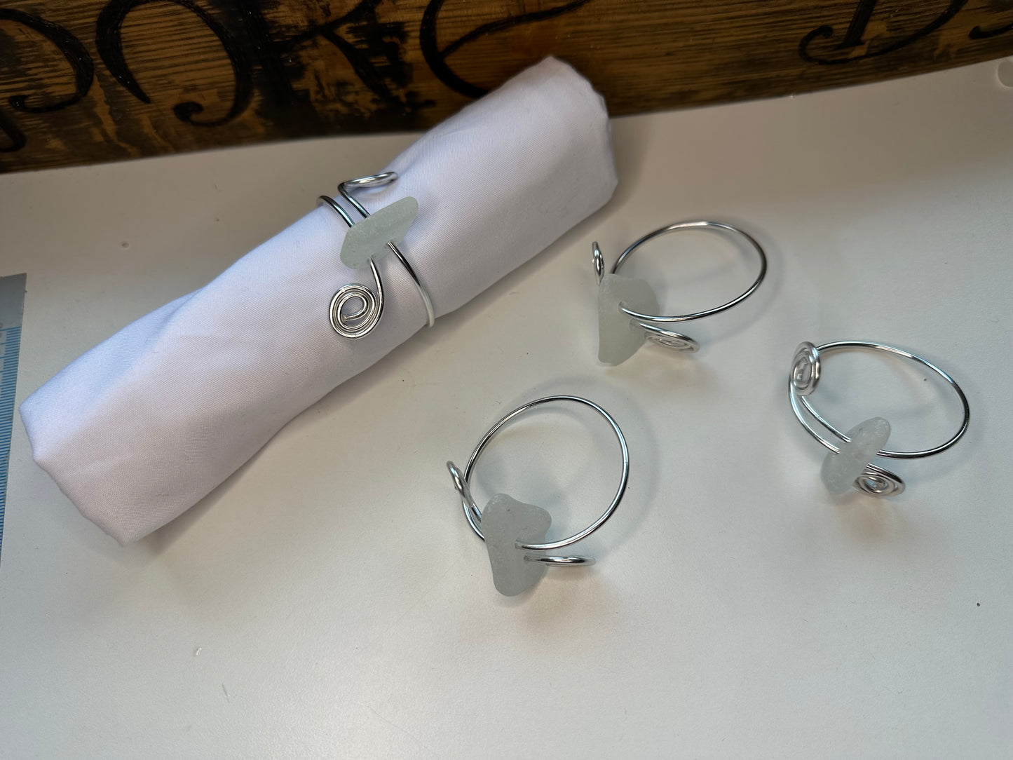 Sea glass napkin ring