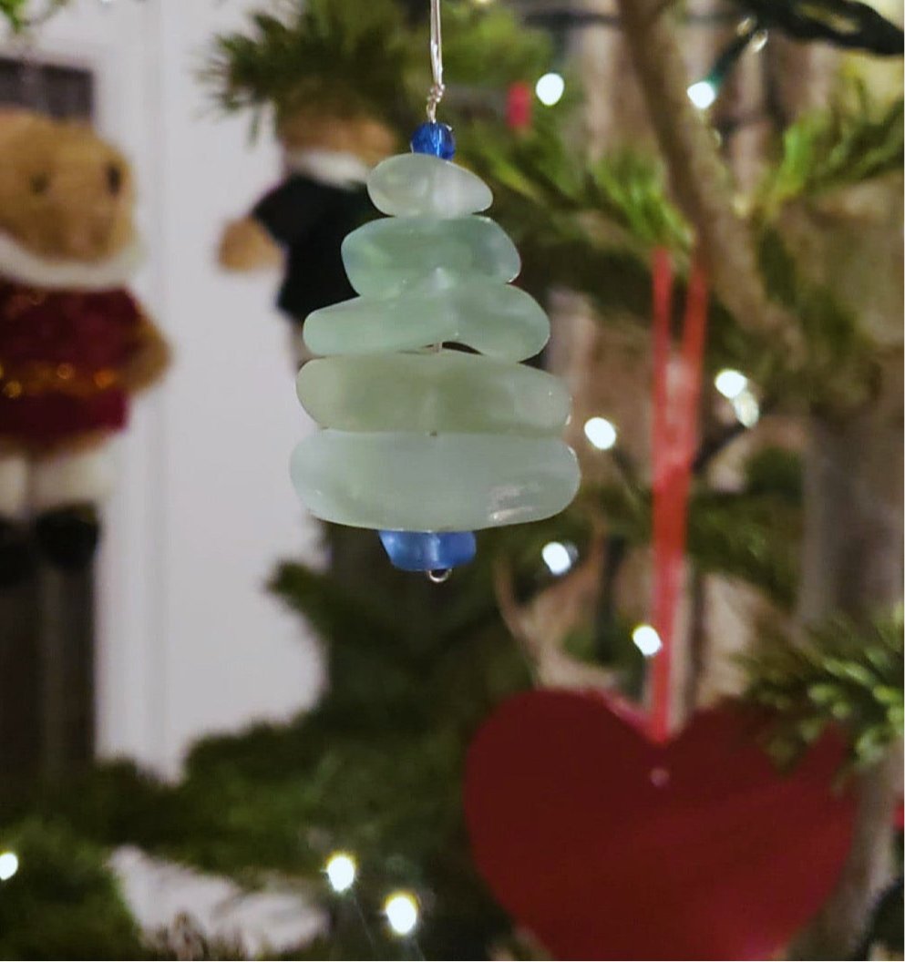 Seaglass Christmas tree decorations - BespokeByAileen