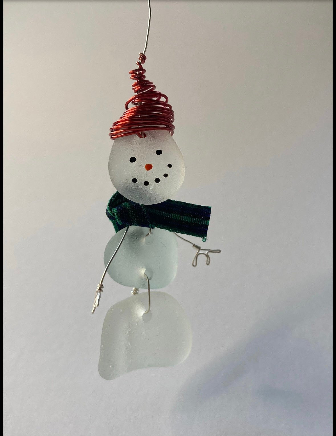 Seaglass snowman Christmas decoration - BespokeByAileen