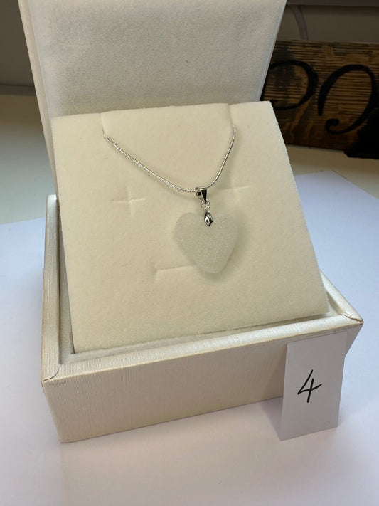 Seaglass & Sterling Silver love heart necklace - BespokeByAileen